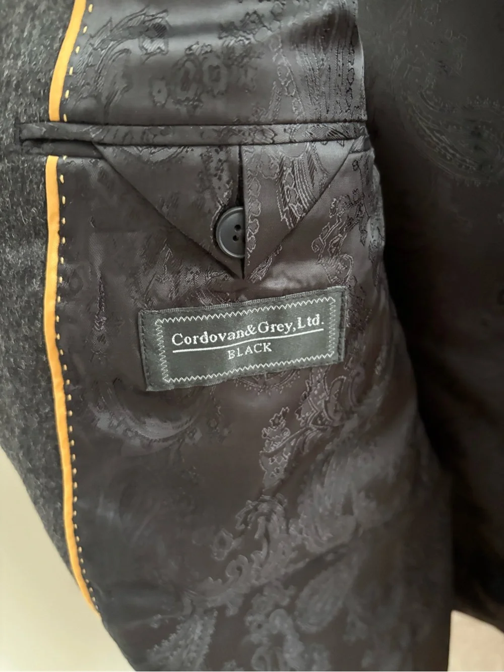 Vintage Cordovan & Grey Ltd. Charcoal 100% Cashmere Blazer Jacket 44R